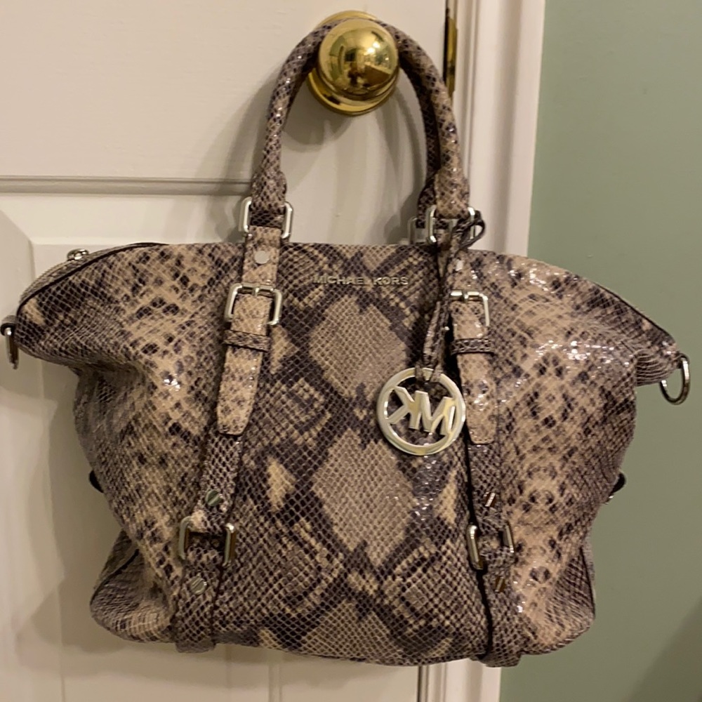 Michael Kors Leather Snake Skin Pattern Bag